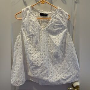 Lane Bryant White Eyelet Blouse- 100% Cotton